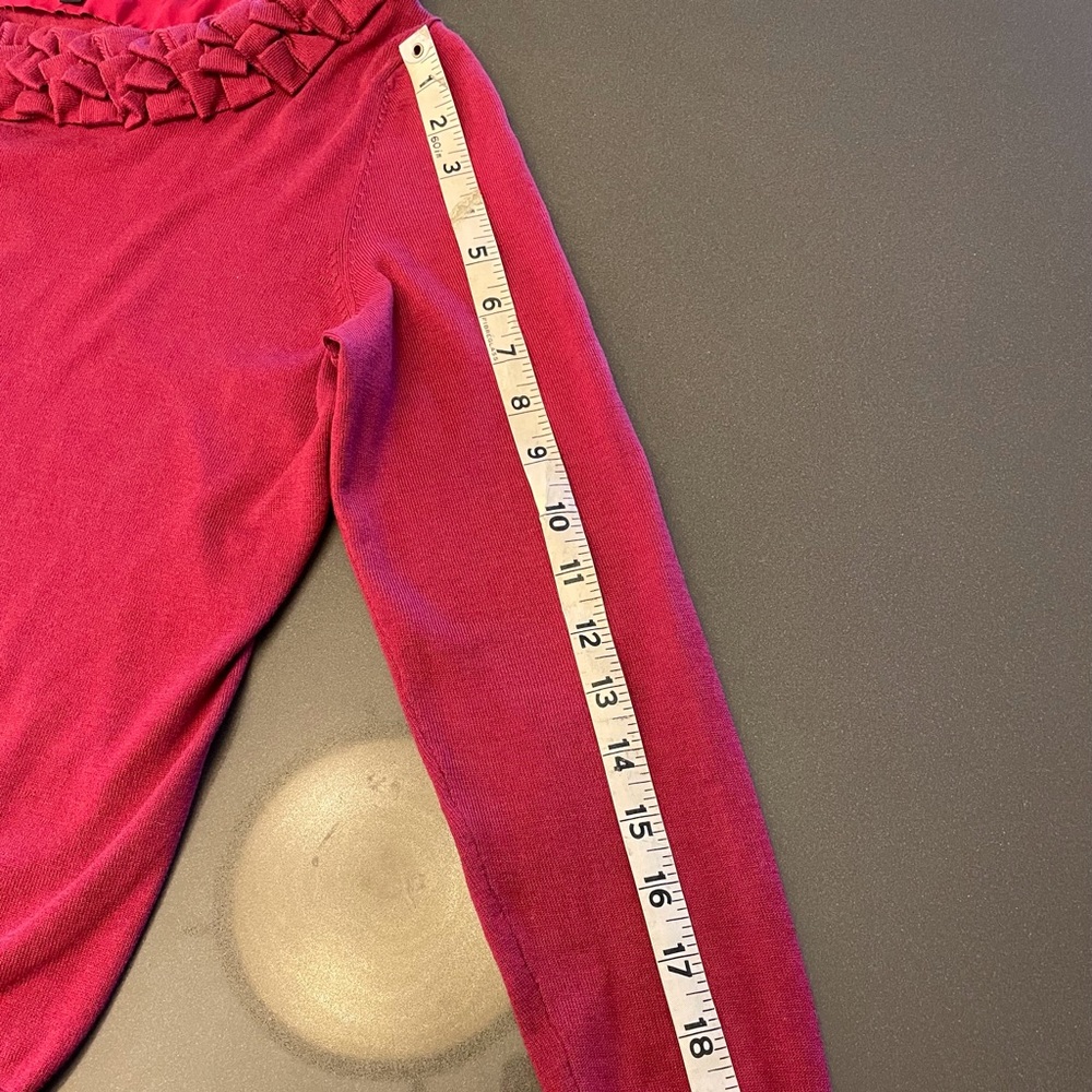 Talbots Pullover Sweater with Ruffled Neckline. - Picture 10 of 11